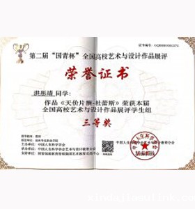第二届“国青杯”获奖证书/